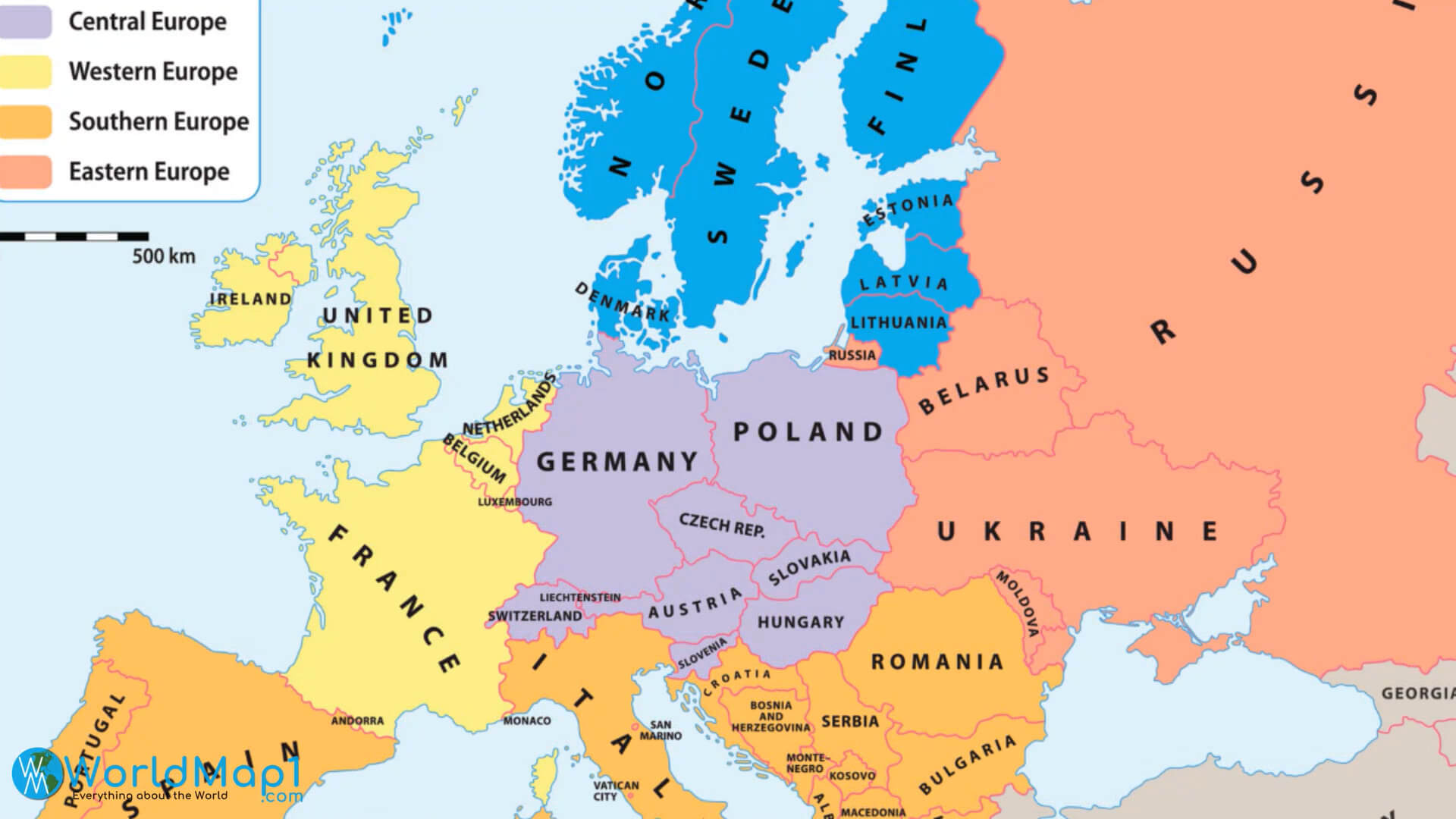 Estonia Map in Europe with Russia Border